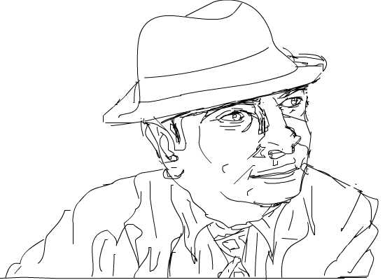 Bob Hoskins (Tribute drawing) lineart