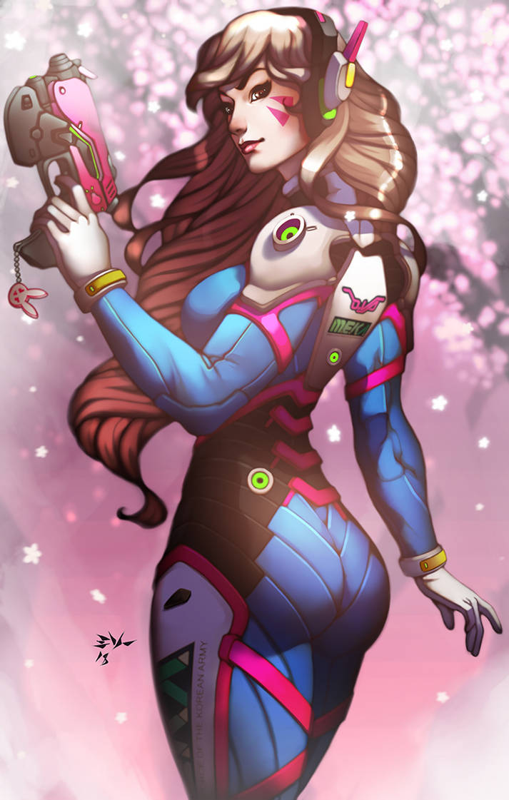 D.VA from Overwatch fanart. by LayinArt.deviantart.com on