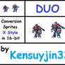Duo Sprites Conversion (X Style) in 16-bit