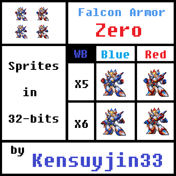 Falcon Armor Zero Sprites by kensuyjin33 on DeviantArt Falcon Armor Zero Sprites by kensuyjin33 on DeviantArt