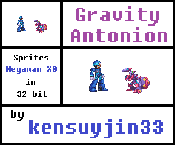 Gravity Antonion (Megaman X8) Sprites in 32-bits