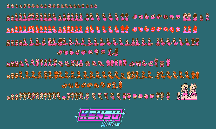Princess Sprite Super Mario Bros 3+ Princess Peach sprites by kensuyjin33 on DeviantArt