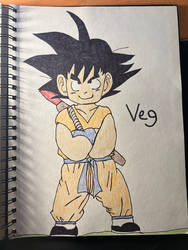 Kid Goku Traditional Drawing