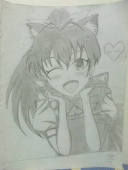 Cat eared Hibiki Ganaha in maid outfit (version 3)