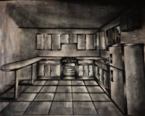 One point perspective(kitchen)