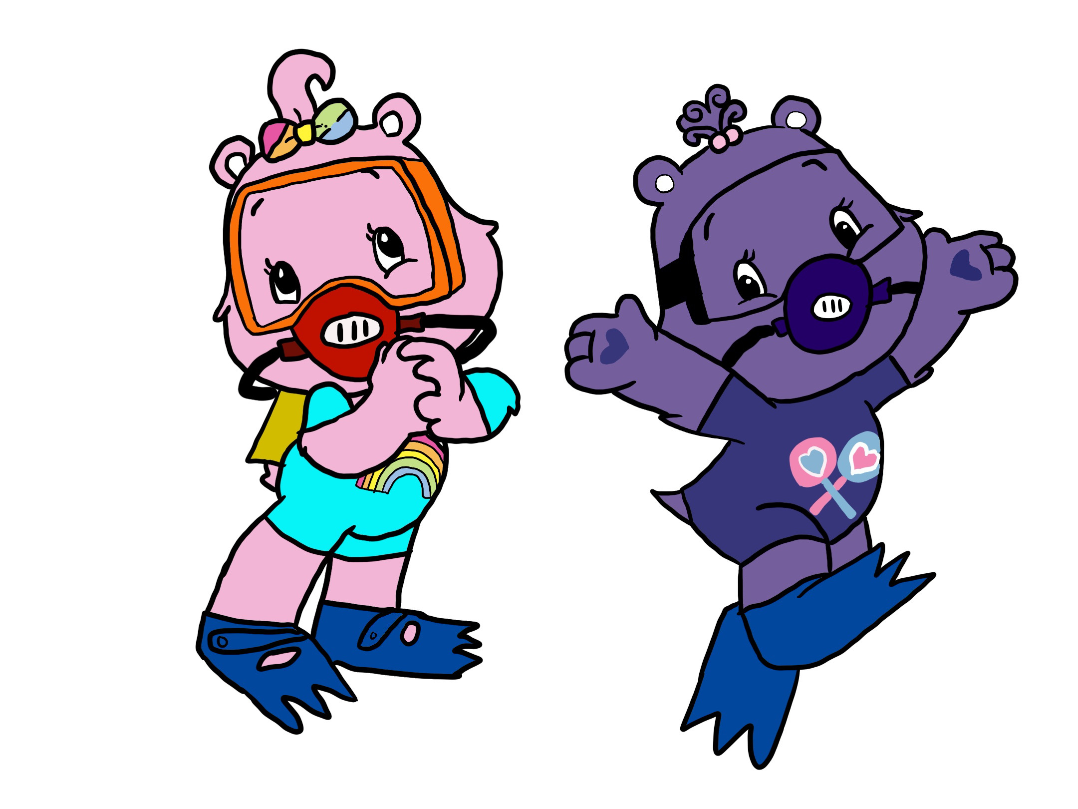 Share bear and Lovealot bear scuba dive by JacobSantos30 on DeviantArt