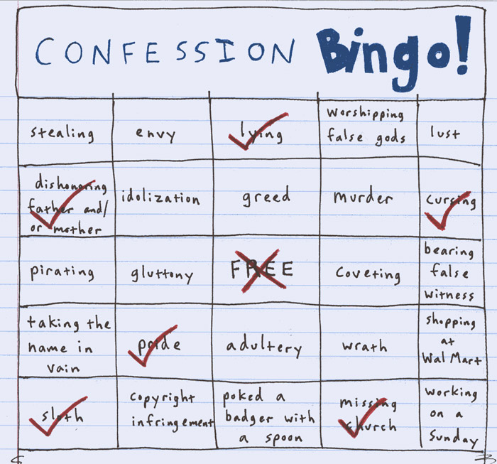 Confession Bingo