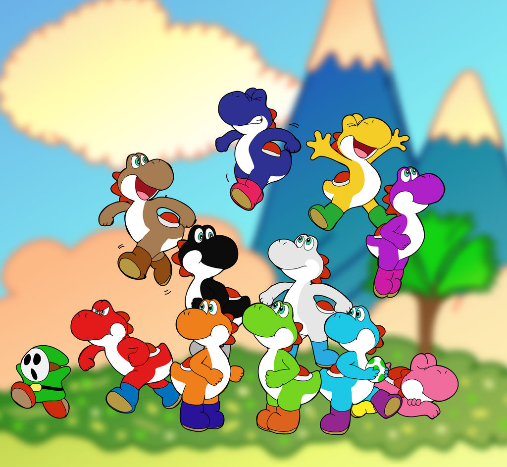 Yoshis by emlepe95 on DeviantArt