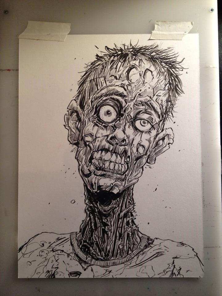 Zombie head inked plus video