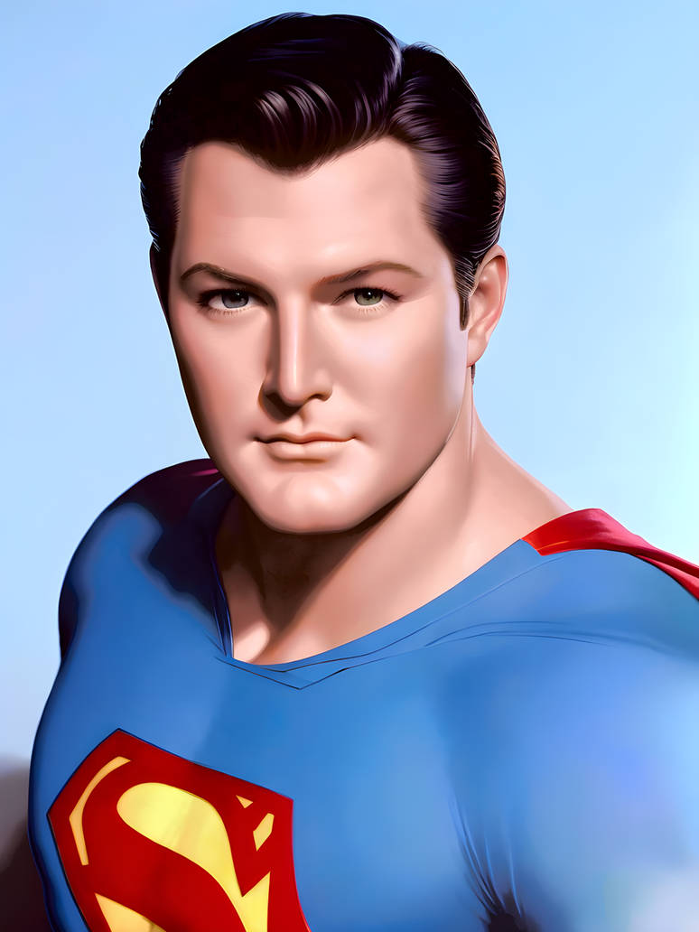 George Reeves Colorized highly detailed portrait of George Reeves as super by RobsBingImageArt ...