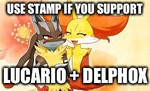 Lucario + Delphox Stamp Use At Your Own Liking! by ThatOrangeArtist