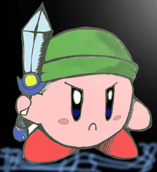 Link Kirby Colored Lineart