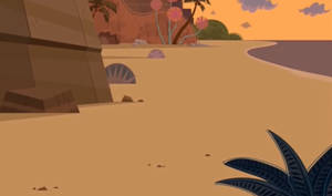 Total Drama Hawaiian Beach Sunset Background 