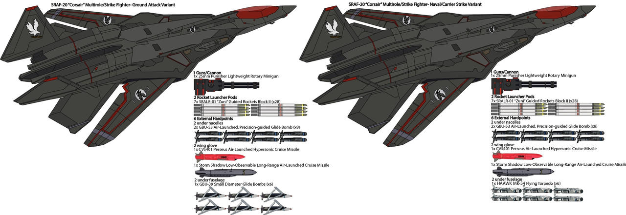 SRAF-20 Corsair Multirole/Strike Fighter by usernameunknown24 on DeviantArt