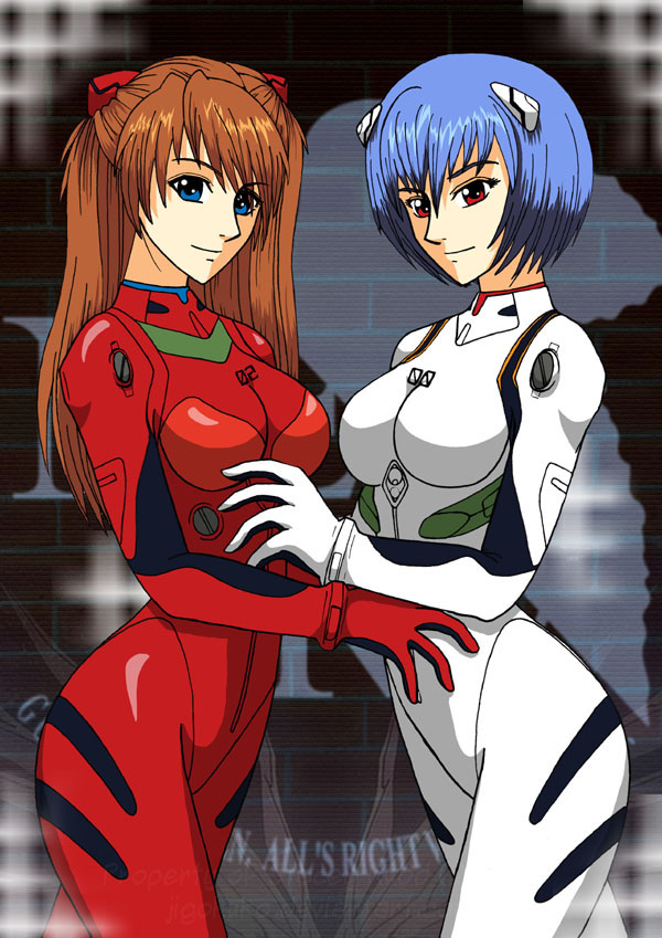 Rei Ayanami and Asuka Langley