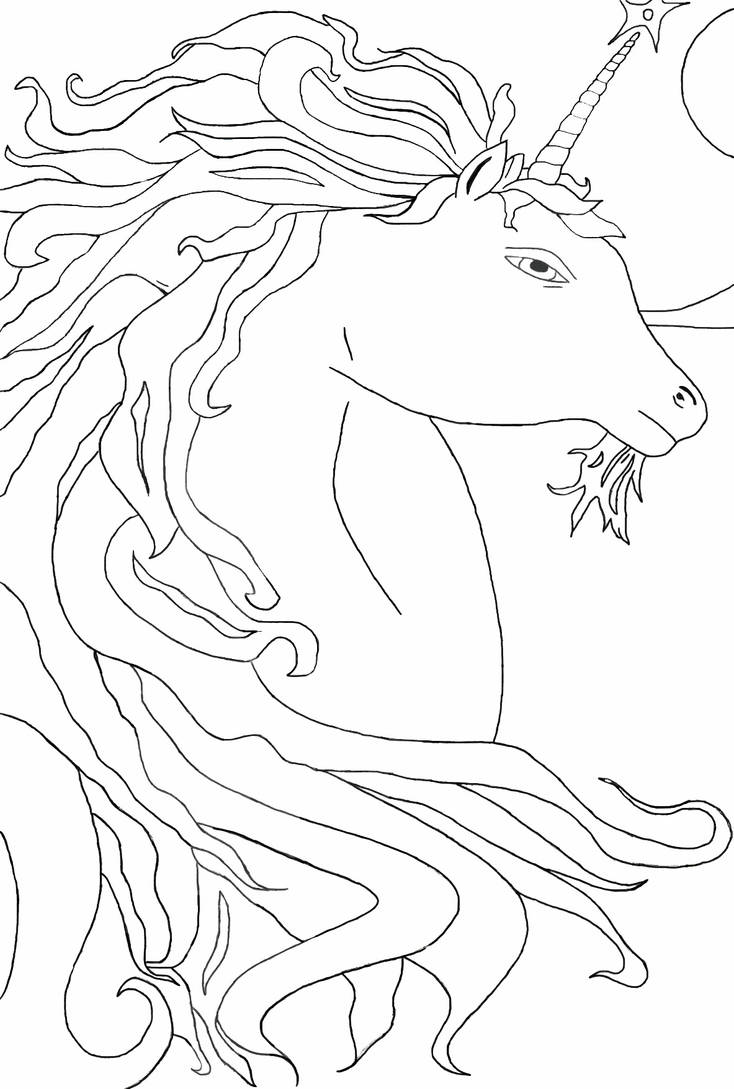 Unicorn Line Art By Ladyamalthea12 Stock On Deviantart