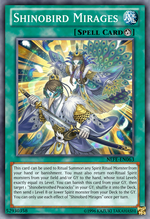 yugioh shinobird deck AGOV-AE028 Shinobaroness Shade Peacock (R) TCG Corner Shinobird Mirages by BDSceptyr on