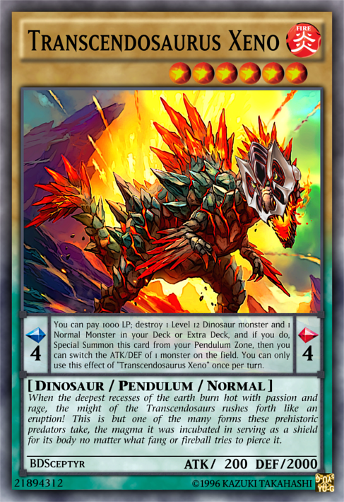yugioh transcendosaurus deck Complete Classic Custom for Yu-Gi-Oh! GX Transcendosaurus Xeno by BDSceptyr on