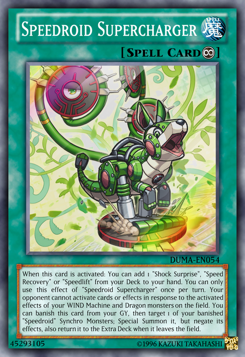 yugioh speedroid cards Dupligate - LED8-EN008 Rare Mint / near mint condition trading card Speedroid Supercharger by BDSceptyr on