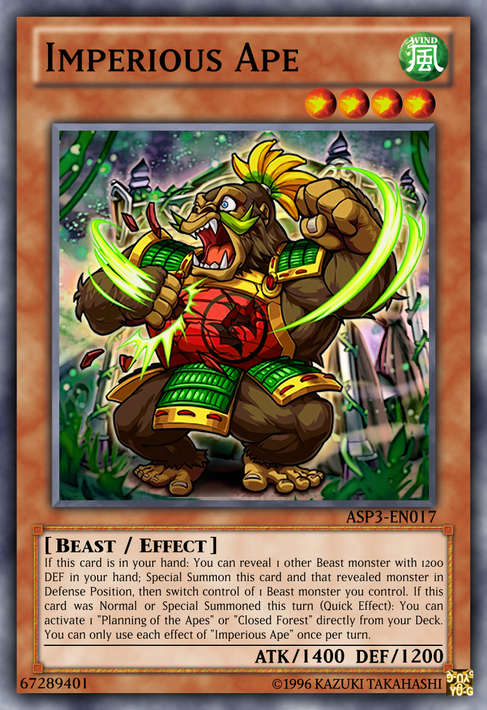 yugioh ape cards Yu-Gi-Oh! - Acrobat Monkey (DCR-003) - Dark Crisis - 1st Edition Mint / near mint condition trading card Imperious Ape by BDSceptyr on
