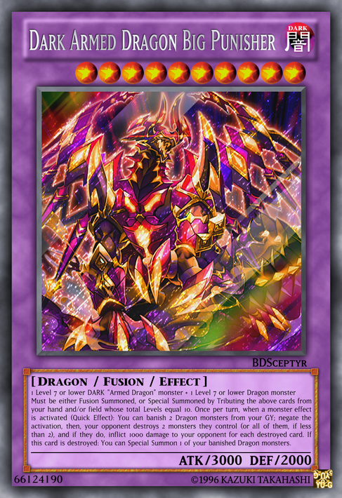 yugioh card dark armed dragon Must be Special Summoned (from your hand) by having exactly 3 DARK monsters in your GY YuGiOh Trading Card Game Battles
