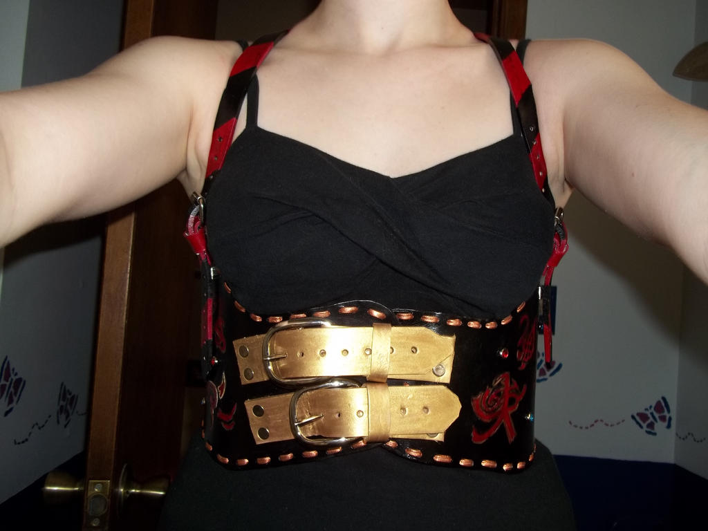 Steampunk Dragonmarked Chest Harness Front View