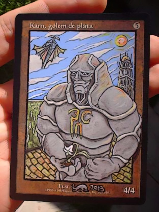 MTG Altered Karn, Silver Golem Custom Art Textless