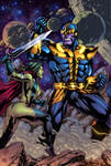 Gamora VS Thanos - colros by ZethKeeper
