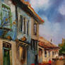 village oil painting