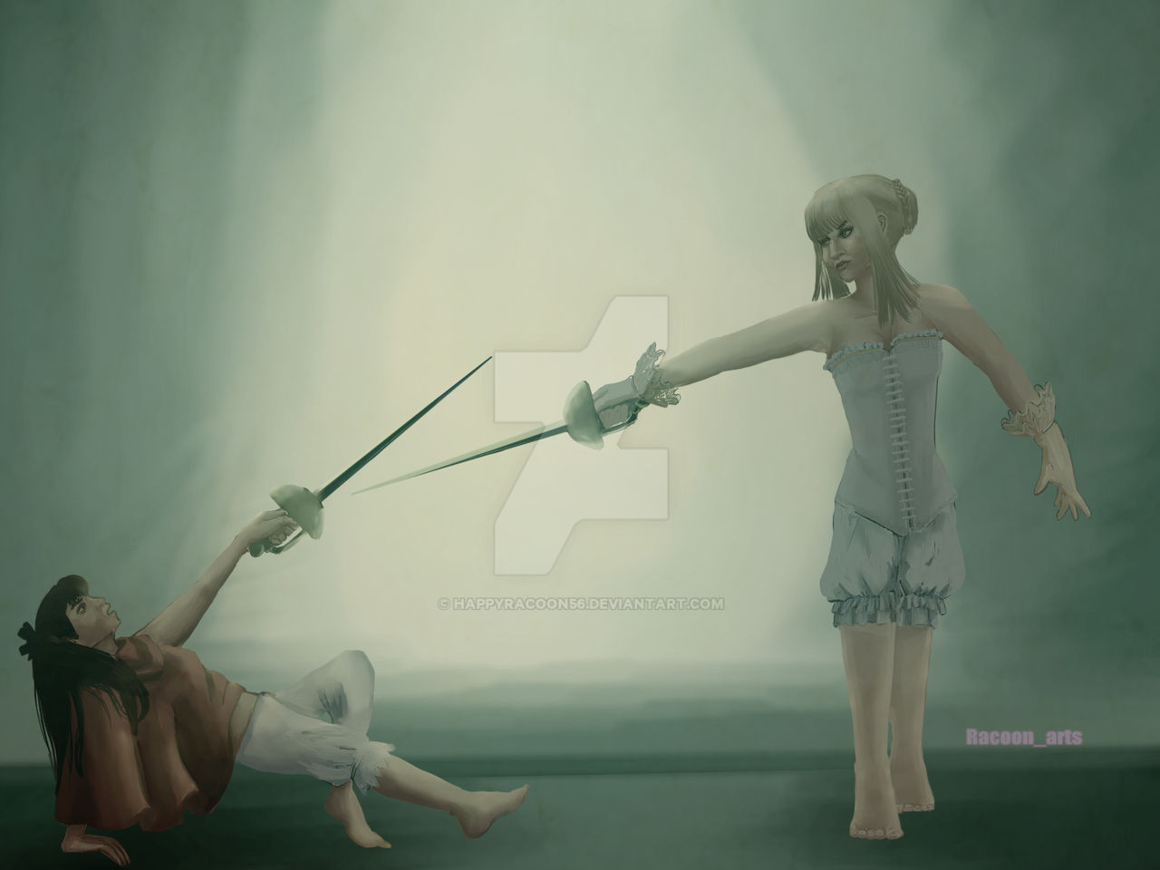 Saber Vs Rin Saber and Rin duel from Fate/Stay night novel by Happyracoon56 on ...