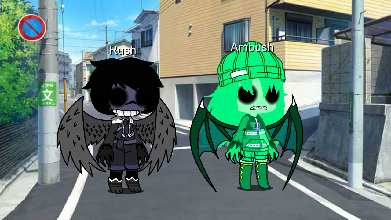 Repost!! I made rush from roblox doors! and a human version of him! ( Tw:  Sh scars on slide 2 and 3) : r/GachaClub
