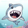A Cute Cartoon Shark