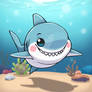 A Cute Cartoon Shark
