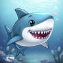 A Cute Cartoon Shark