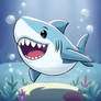 A Cute Cartoon Shark