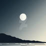 An elegant moon during the night
