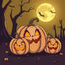 Malicious cartoon pumpkins for Halloween