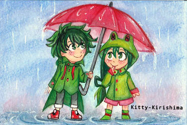 Rain buddies MHA Deku and Froppy