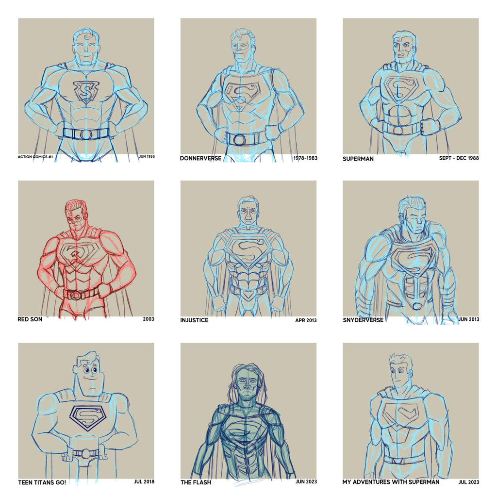 Super Rough Draft Supermen (rough + draft line art) by JMK-Prime on DeviantArt