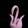Pink and White Origami Swan
