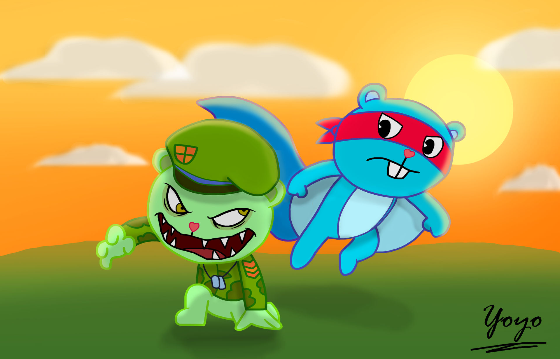 Happy Tree Friends Flippy Vs Splendid Anime