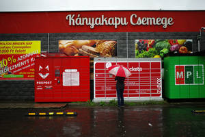 Just a rainy day at pick up boxes