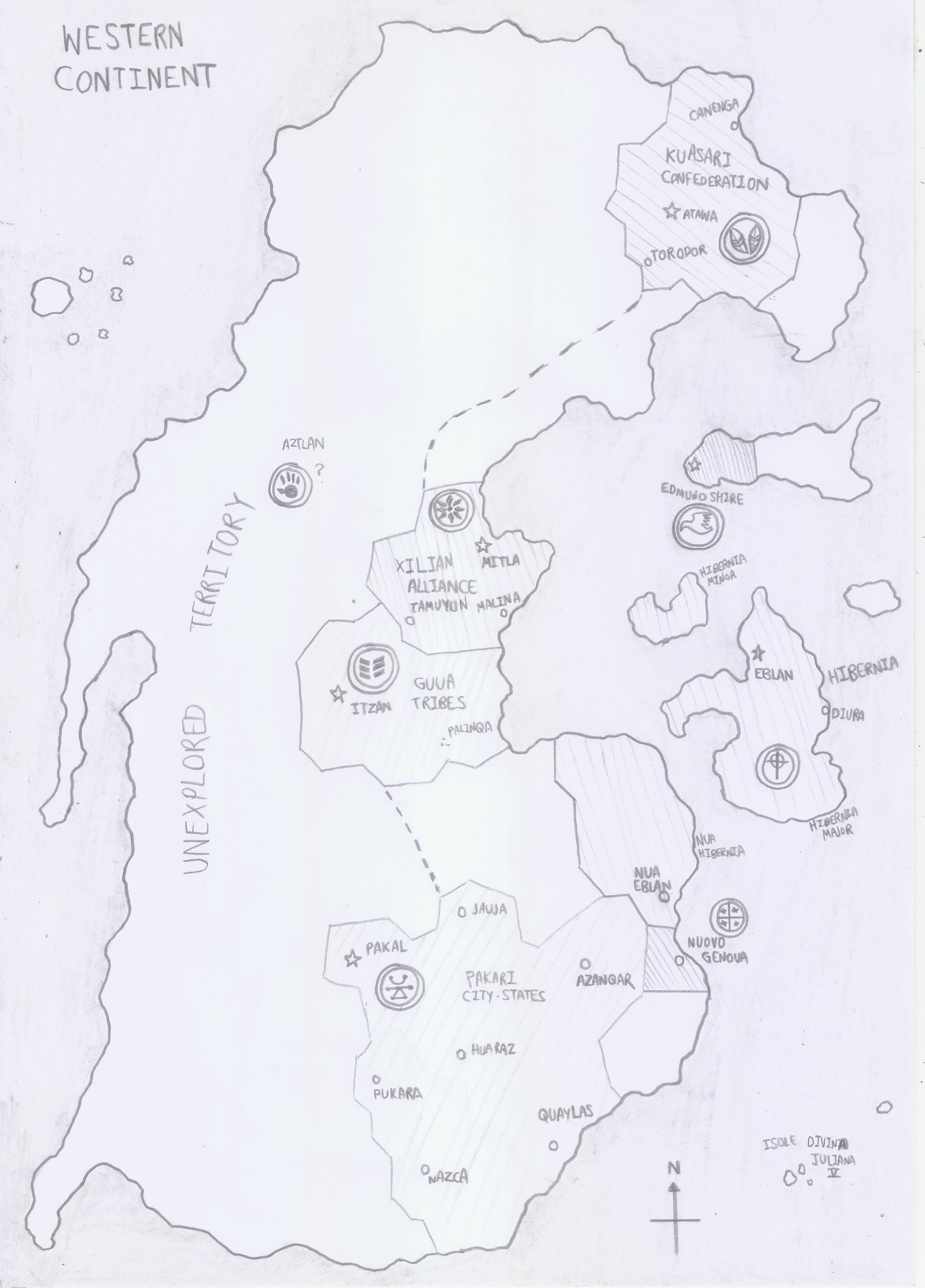 Lore: Western Continent (Political Map)