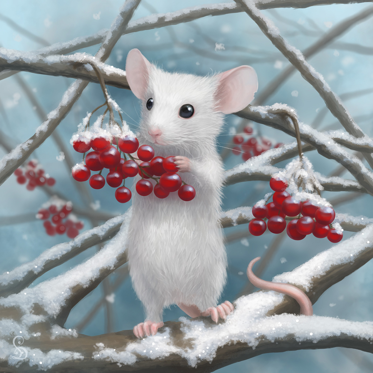 Тихо возится под снегом робкая мышь. Милые зверьки зимой. Мышь в снегу. Мышонок в снегу. Зимние зверюшки.
