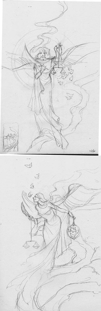 Tarot Justice sketches