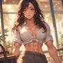 Hmm, you look at my abs a lot.