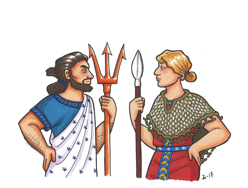 Athena And Poseidon By A Gnosis On DeviantArt.