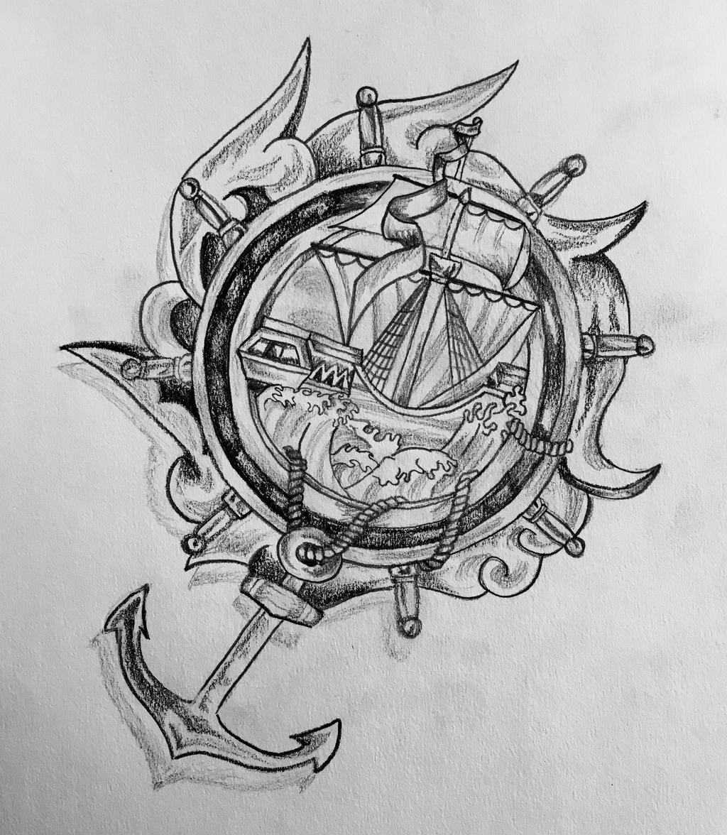 Anchor Boat Sketch Tattoo Design by jhughes2016 on DeviantArt
