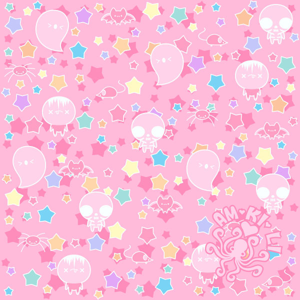 Pink Pastel Goth Pattern by amkili on DeviantArt