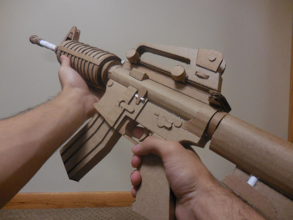 Cardboard M4 Rifle Cardboard M4A1 from left by Magicalamazing on DeviantArt